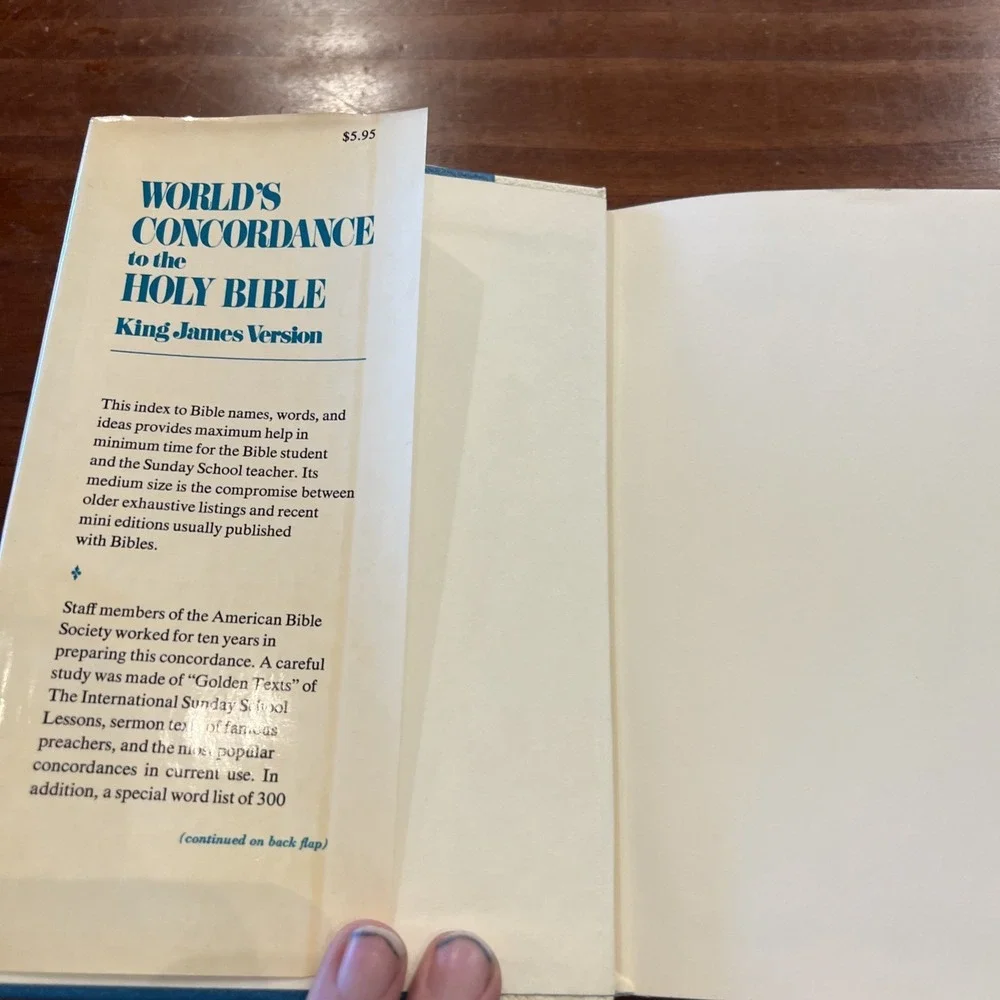 Worlds Concordance To The Holy Bible King James Version 1st Printing 1969 A3441